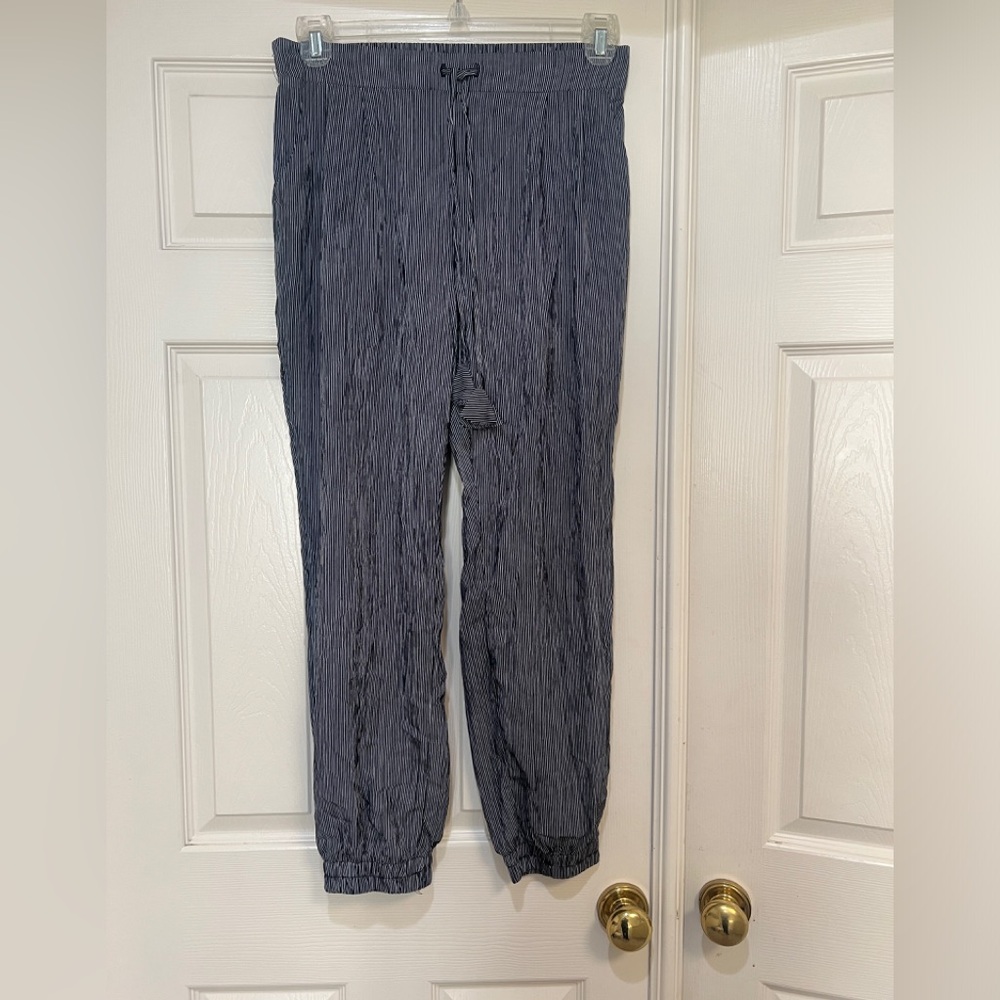 Dress forum‎ stripes side open joggers Pull On Stretch Waist pants size medium